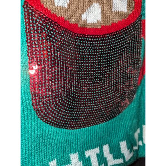 Ugly Christmas Sweater #CHILLIN Size Large Merry Christmas 100% Acrylic Merry - Picture 4 of 8